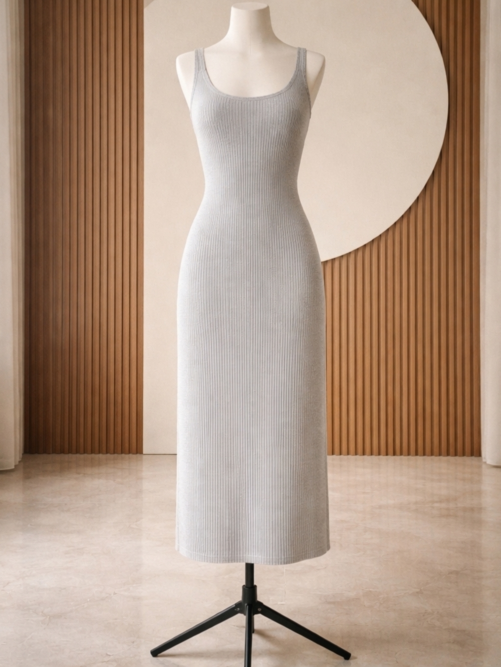 Aerie Ribbed Maxi Dress XXS NWT | Neutral Bodycon Knit Dress Minimalist